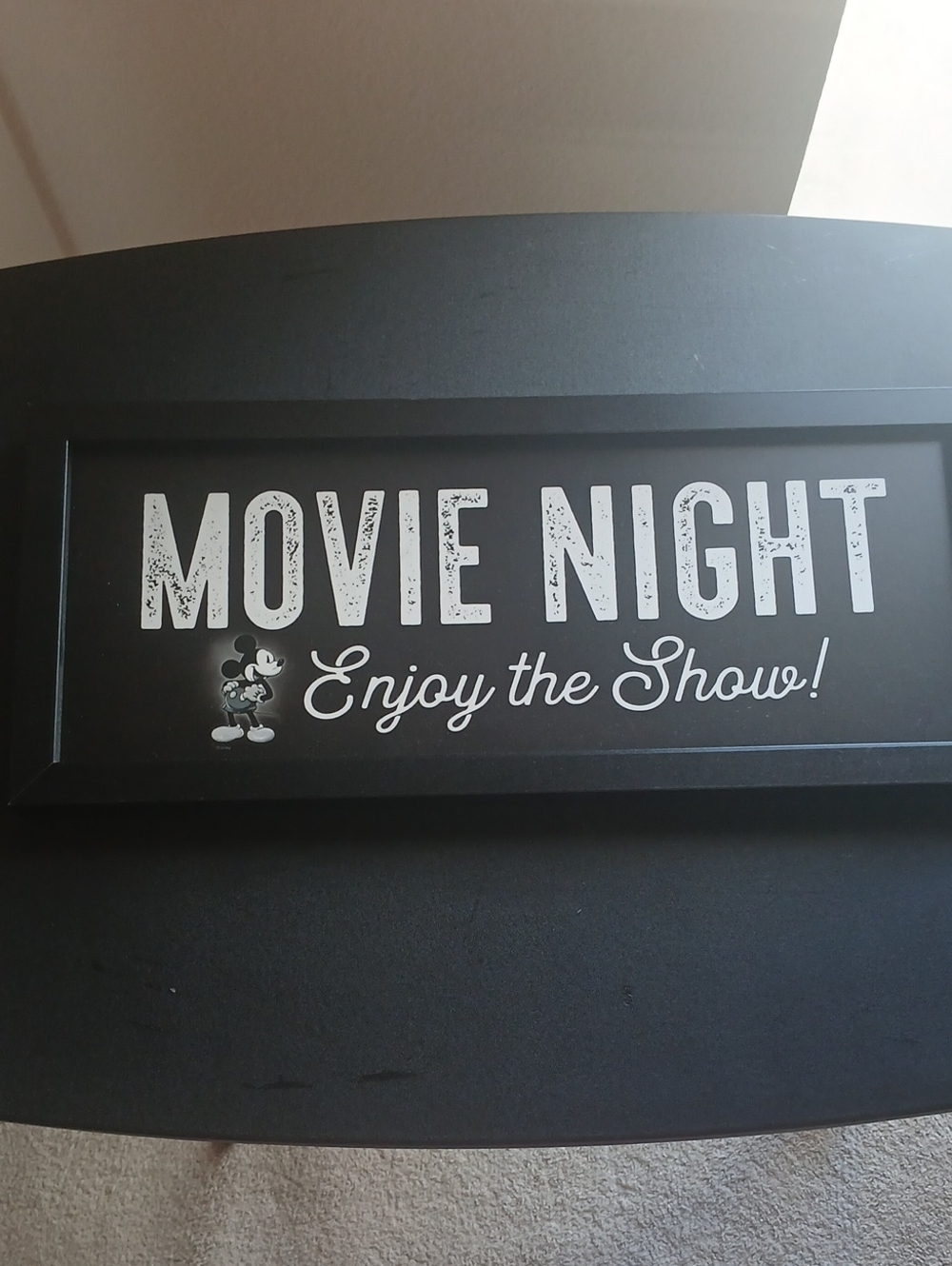 Movie Night Wall Sign - Black & White